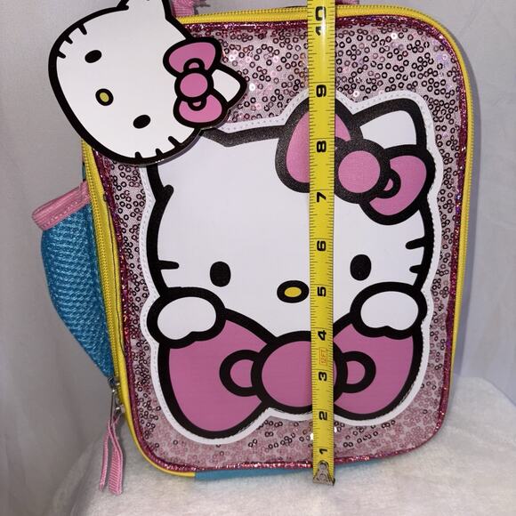 Hello Kitty Insulated Lunch Bag Softshell Sparkle Zip Around 10x8 Inch NWT - Picture 8 of 10